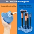 thumbnail image 4 of 2 in 1 Makeup Brush Cleaning Mat with Brush Drying Holder, Silicone Cat Shaped Brush Cleaner Pad include Cosmetic Brush Organizer Rack, Portable Washing Tool for Makeup, 4 of 9