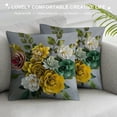 thumbnail image 3 of Shiartex  3D Flower Throw Pillow Covers Aesthetic Decorative Square Cushion Cover Colorful Floral Accent Pillow Case Handmade Pillowcase Bed Couch Bedroom Chair 18x18 Inch Grey Yellow, 3 of 5