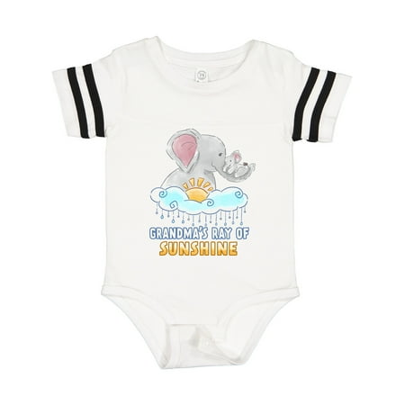 

Inktastic Grandma s Ray of Sunshine Cute Elephants Rainclouds and Sun Gift Baby Boy or Baby Girl Bodysuit