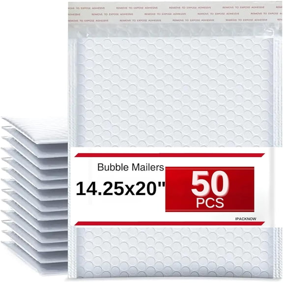 50 PC 14.25x20 Inches Poly Bubble Mailers Shipping Padded Envelopes Self Seal Waterproof Cushion Envelopes Waterproof Grey #7