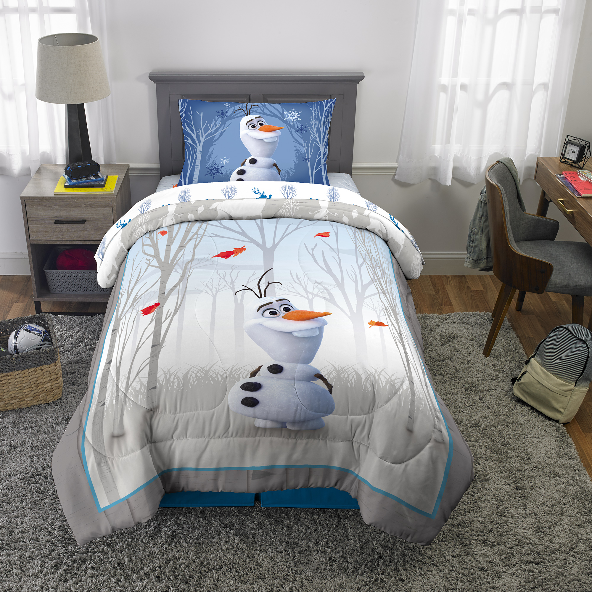 Disney Frozen Olaf Kids Comforter and Sham, 2-Piece Set, Twin/Full, Reversible, Gray - image 2 of 15