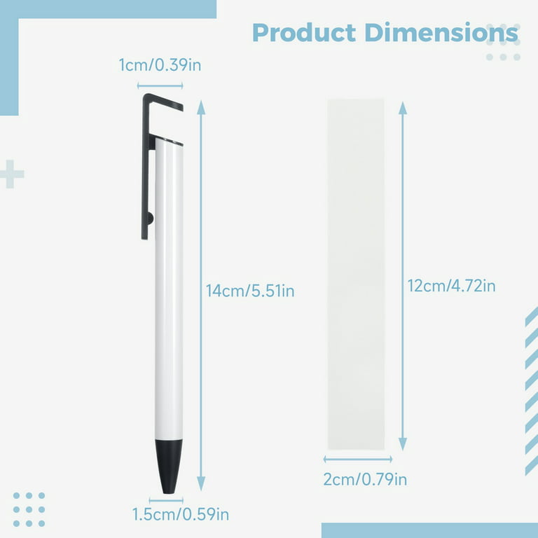 5 Pcs Sublimation Pens Stylus Pen Blank Heat Transfer Pen Sublimation  Ballpoint Pen with 10 Pcs Shrink Wrap for Christmas DIY Office School  Stationery