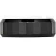 thumbnail image 3 of Ceramic Black Faceted Beveled Edge 8mm Polished Band (Size 10) Made In China cer15-10, 3 of 5