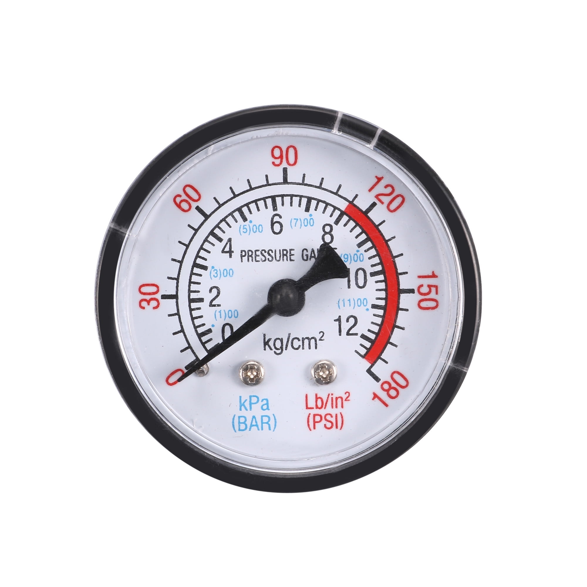 Pressure Gauge 0-180 PSI//0-20 BAR Dual Scale 1.8/" Dial Display 1//4/" NPT