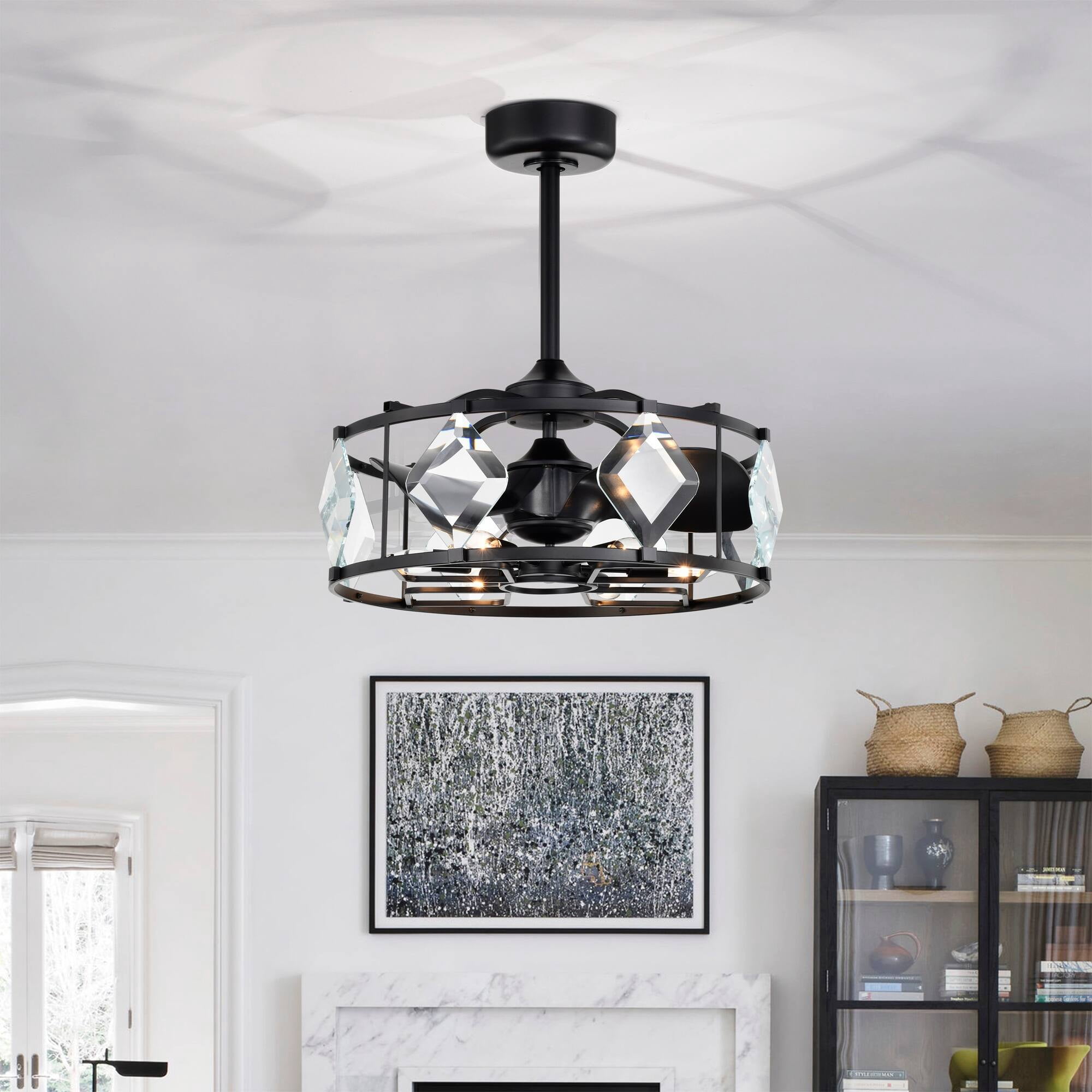 Dakota 24.8 in. 6-Light Indoor Matte Black Finish Ceiling Fan with Light Kit and Remote