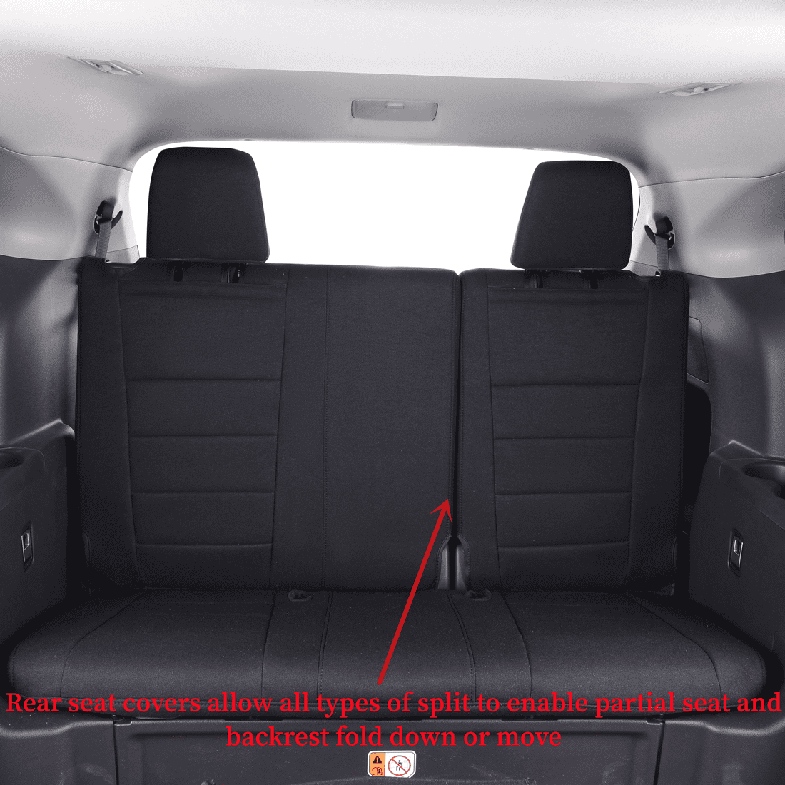 coverdream Grand Highlander Seat Covers Full Set for 2024 2025 2026 Toyota Grand Highlander SUV Seat Cushion,2nd Row w/Captain Seats - Polyester (Black,Full Set)
