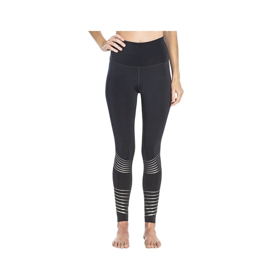 Z by Zobha Womens Size XX-Large High Waisted Shine Ankle Length Leggings, Carbon Stripe