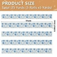 thumbnail image 3 of 5 Rolls Christmas Ribbon 1.5 inch Wide Decorative Ribbon for Gift Wrapping and Holiday Decorations Blue Flowers with Orange Accents, 3 of 7