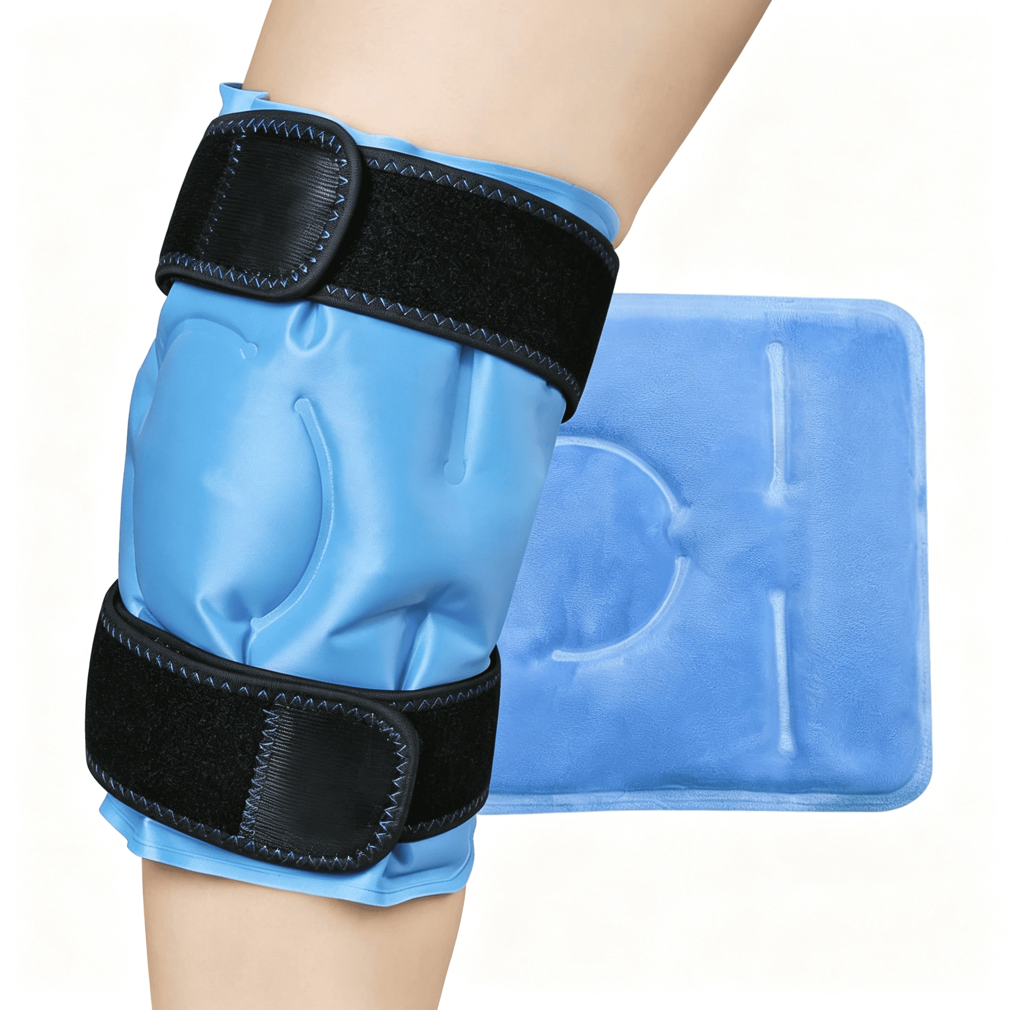 OITY Ice Pack for Knee Pain Relief,Reusable Gel Knee Ice Pack Wrap with Adjustable Strap,Cold Compress Therapy for Swelling,Arthritis,Meniscus Tear,Post Surgery Recovery,Blue