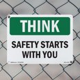 thumbnail image 4 of Safety Starts With You OSHA Think Rigid Plastic Sign 18 Inch x 12 Inch - 10 Pack, 4 of 8