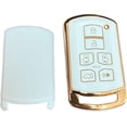 thumbnail image 3 of Key Fob Cover Compatible with Toyota Sienna 2011-2020 6 Button Keychain Case Holder Protector,White-gold, 3 of 6