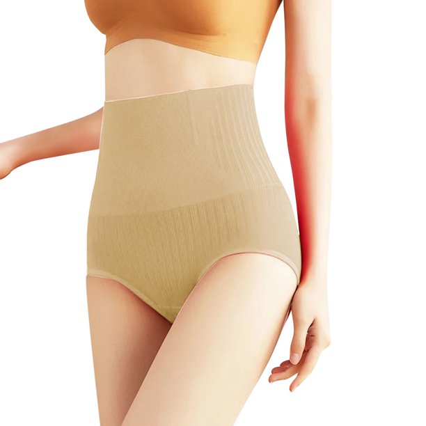 Gibobby Cintura alta levantamiento abdominal glúteos bragas cuerpo Pantalones talle para mujer (Beige, XXL)