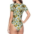 thumbnail image 4 of Gaeub Bees And Flower Women'S Short Sleeve One Piece Swimsuit Sexy High-Waisted Bodysuit For Swimming, Beach, Sports - Xx-Large, 4 of 9