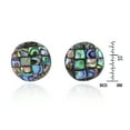thumbnail image 4 of AeraVida Classic Round Iridescent Abalone Shell 925 Sterling Silver Statement Stud Earrings, 15x15mm, 4 of 5