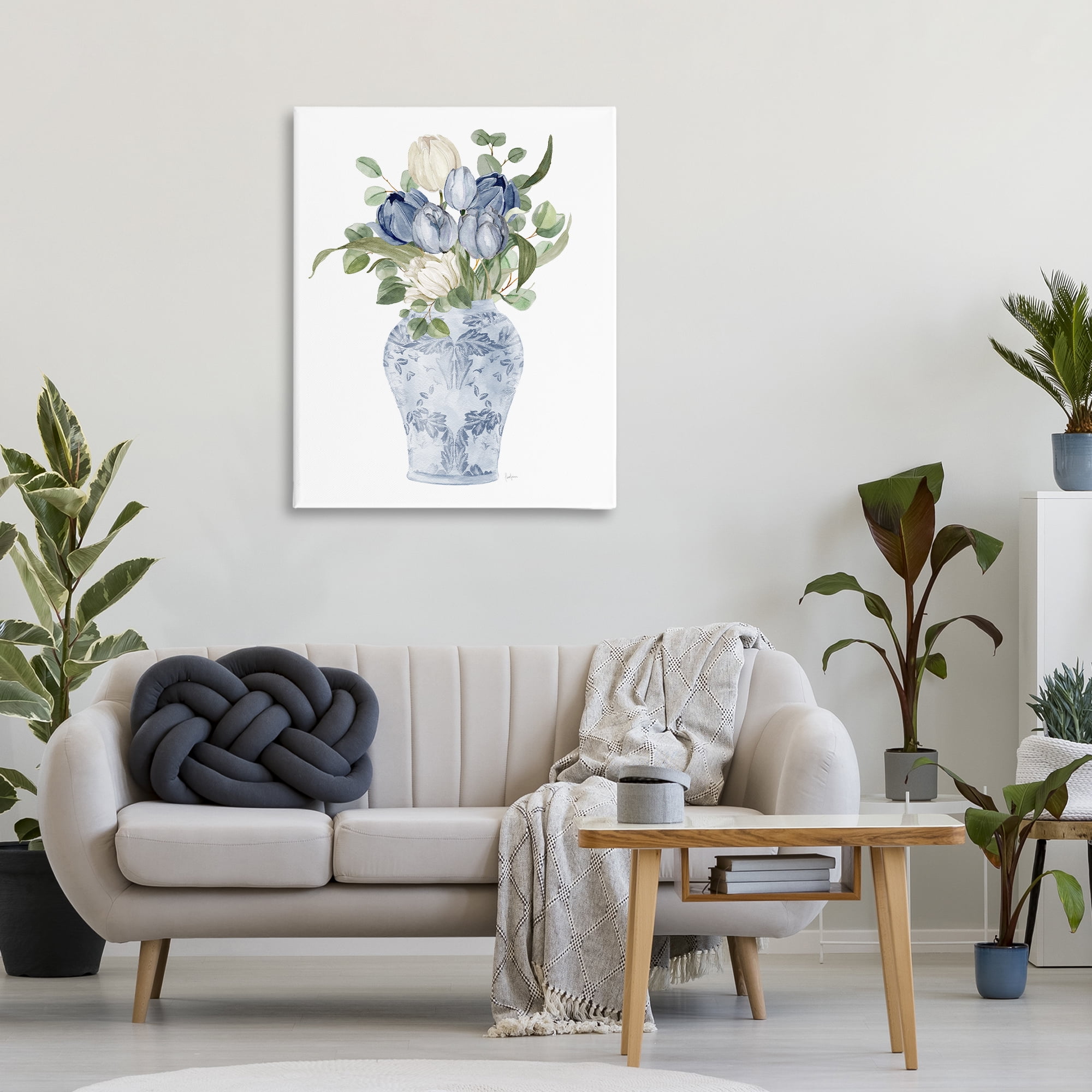 Stupell Industries Tulips & Leaves Vase Canvas Wall Art, design by Livi Finn