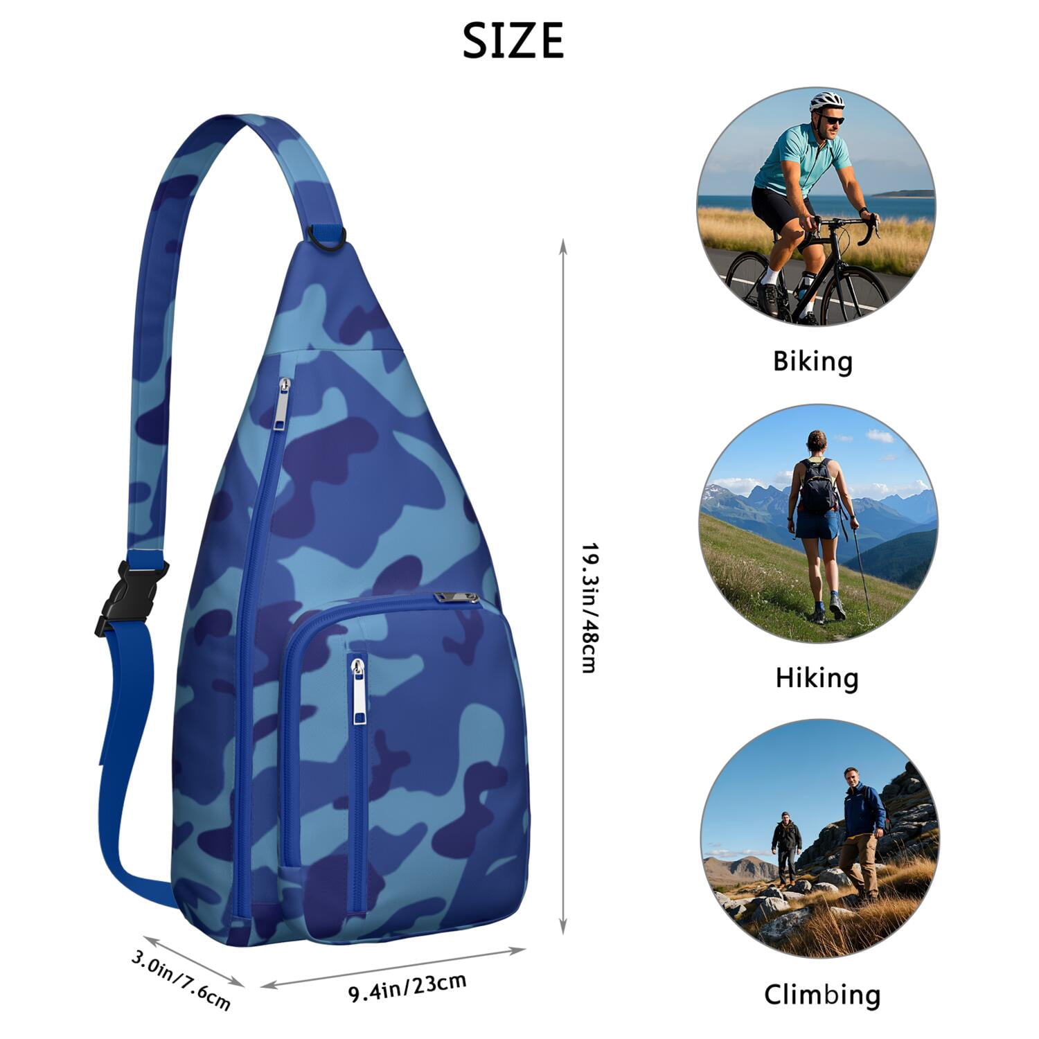 Tactical Camo Chest Bag - Military-Grade Hunting Camouflage Sling Pack, Durable Water-resistant Fanny Pack for Army & Outdoor Use (Woodland/Desert/Jungle Patterns)"