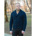 thumbnail image 3 of SAOL 100% Merino Wool Double Breasted Shawl Irish Cardigan Sweater Men's Cable Knit Aran Buttons Sweater Made in Ireland, 3 of 5