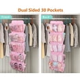thumbnail image 2 of Organizador colgante para zapatos MISSLO, 30 bolsillos grandes, color rosa, 2 of 7