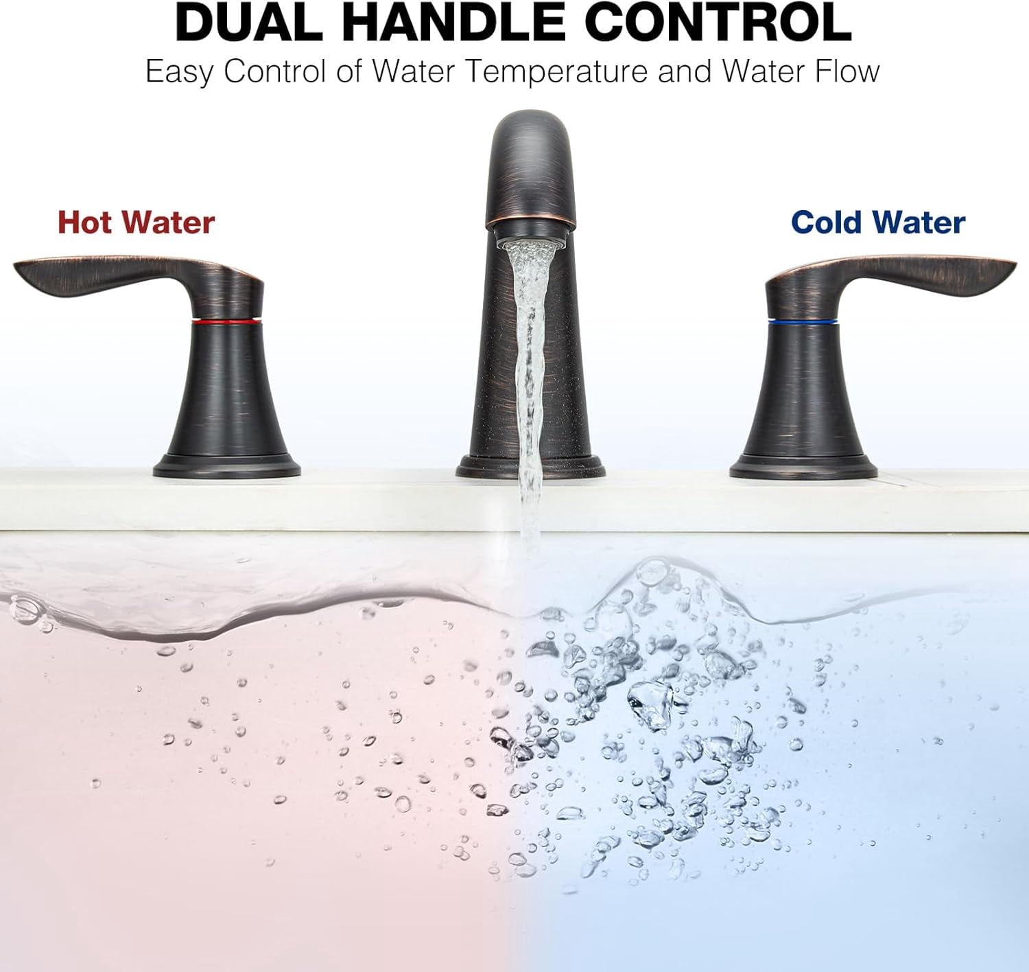 Accreate 8 Inch Bathroom Faucets for Sink 3 Hole with Pop up Drain and cUPC Lead-Free Hose