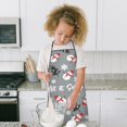 thumbnail image 4 of Gray Christmas Snowman Pattern Kids Aprons for Girls and Boys,Adjustable Neck Strap Toddler Aprons for Kids Cooking Baking, 4 of 7