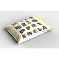 thumbnail image 2 of Ambesonne Ostrich Pillow Sham 2 Pack, Grey Animal, 30"x20", Earth Yellow Eggplant, 2 of 3