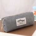 thumbnail image 2 of Shark Embroidery Stationery Storage Bag, Animal Design Zippered Pencil Case, Desk Organizer for Pens and Markers, Dark Gray, 2 of 8