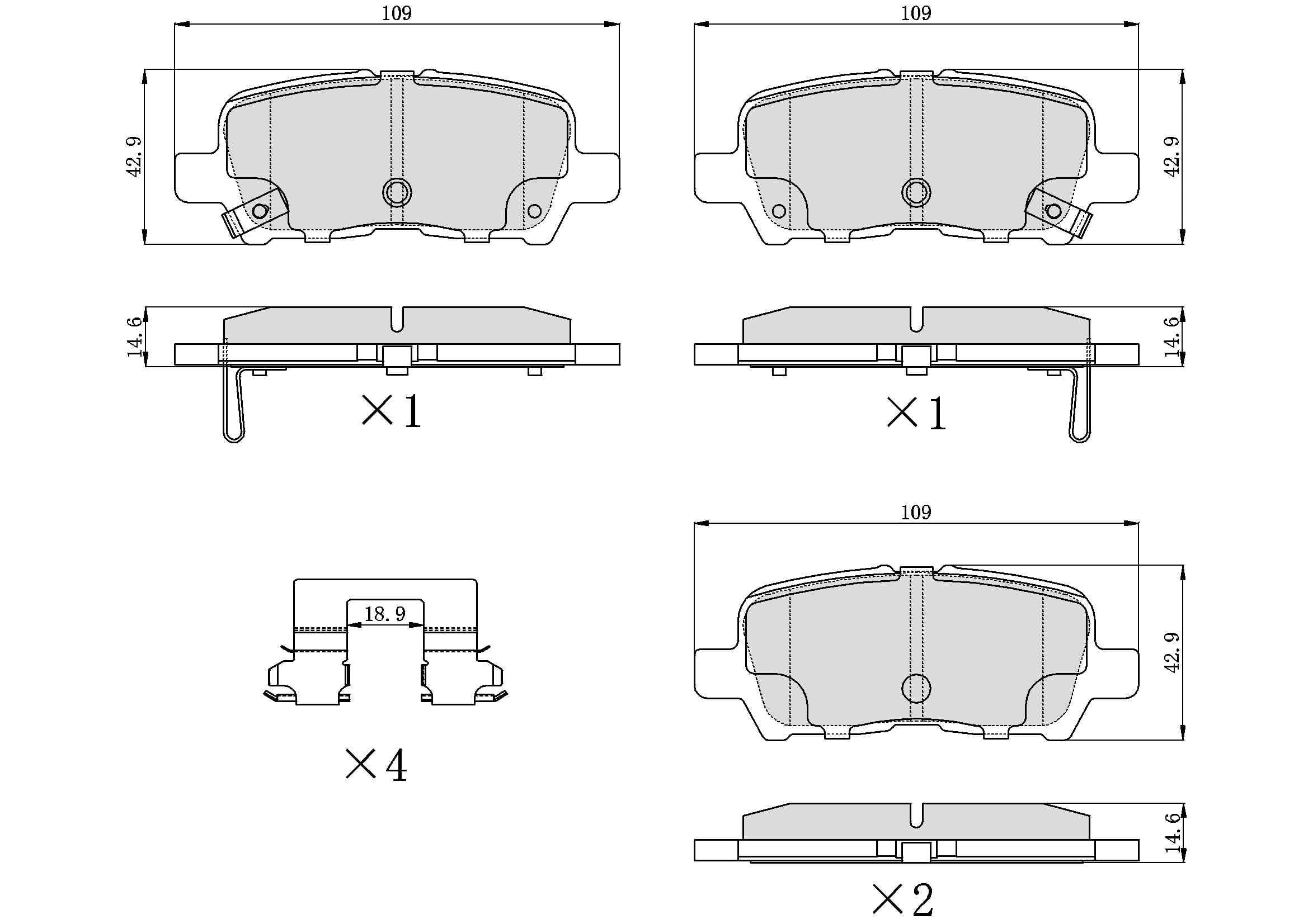 Winstop Brake Pad Set, Rear WS.0999.0.C, Chevrolet Impala 2013-2011