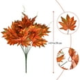 thumbnail image 4 of 2PCS Fall Leaves Stems Fake Fall Bushes Fake Silk Maple Leaves Branches Autumn Artificial Bushes Fall Floral Stems for Indoor Outdoor Table Centerpieces Christmas Thanksgiving Decor, 14.9in, 4 of 5