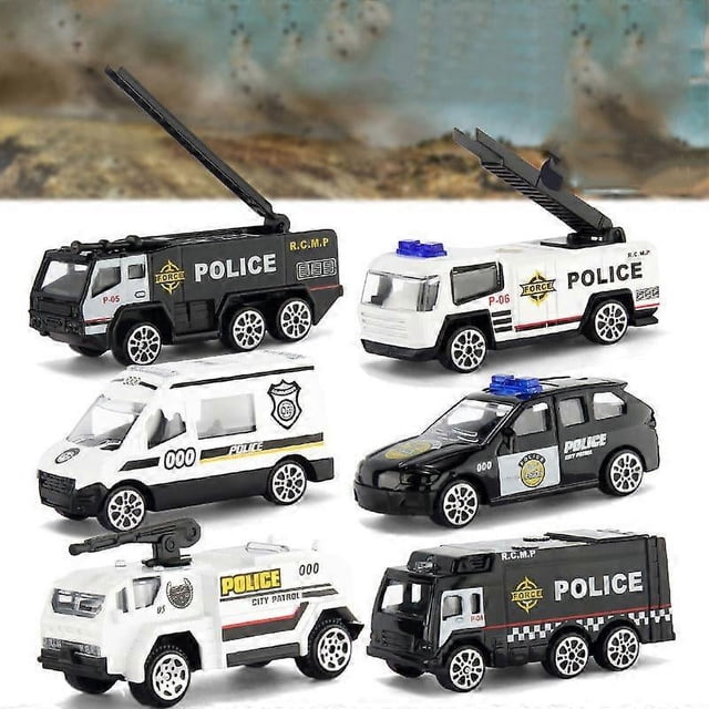 Juego de 6 coches de juguete de metal fundido a presión, modelos de coches de aleación, para niños pequeños.
