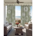 thumbnail image 4 of Geometric Blackout Curtains, Light Blocking Print Window Curtains, Abstract Sage Green White Boho Circle Dot Thermal Insulated Window Drapes for Living Room Kitchen Cafe 2 Panels, 55"W x 39"L, 4 of 9