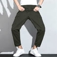 thumbnail image 4 of RYRJJ Men's Classic Slim Fit Stretch Chino Pants Solid Color Lightweight Elastic Waist Skinny Work Long Pant Trousers with Pocket(z3-Green,M), 4 of 6