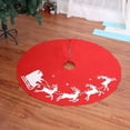 thumbnail image 2 of Falda roja para árbol de Navidad, franela, Papá Noel, reno, fiesta de Navidad, decoraciones navideñas, árbol de Navidad (rojo, 100 cm), 2 of 4