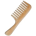 thumbnail image 1 of Peine de bambú de dientes anchos para desenredar suavemente, peine de madera antiestático para cabello húmedo o seco., 1 of 5