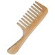 thumbnail image 1 of Peine de bambú de dientes anchos para desenredar suavemente, peine de madera antiestático para cabello húmedo o seco., 1 of 5