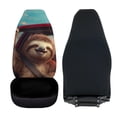 thumbnail image 6 of POLERO Anti-Slip Back Fabric Vehicle Seat Covers for SUV, Breathable Soft Front Seat Cover Polyester Fabric 2 Pack, Driving Sloths Pattern, 6 of 13