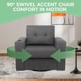 thumbnail image 4 of Tabaray Swivel Accent Chair, Recliner Armchair, Modern Round Barrel Chair with Storage Pocket, Single Sofa with Cup Holder and Cushion for Living Room, Bedroom, Guest Room, Office, 4 of 18