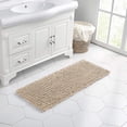 thumbnail image 3 of Walensee Non-Slip Bathroom Rugs Chenille Soft Striped Plush Bath Mat, 24" x 44", Beige, 3 of 9