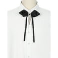 thumbnail image 4 of INSPIRE CHIC Women's Bowknot Heart Rhinestone Tassel Ribbon Bow Brooch Pre-Tied Retro Bow Tie, 4 of 5
