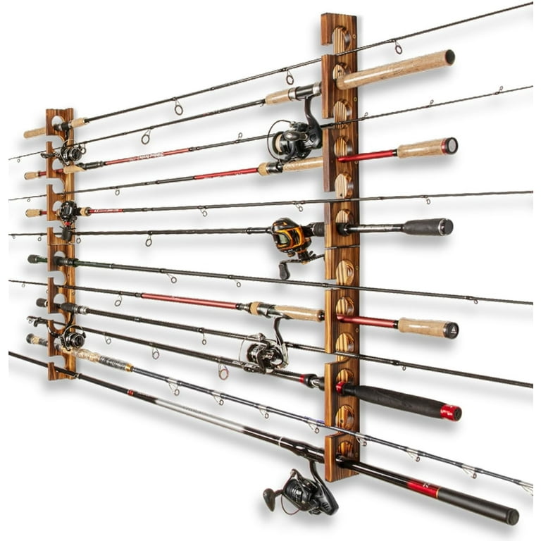 Holds Up to 12 Rods Fishing Pole Rod Racks Wall or Ceiling Mounted Fishing  Pole Rod Holders gifts for mother or father - Walmart.com