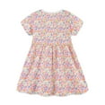 thumbnail image 3 of Hotiary Baby Girls Dress Summer New Knitting Floral Print Princess Dress Toddler Kids Round Neck Pullover Short Sleeve A Line Daily Dresses Clothes for 2-7 Years, 3 of 8