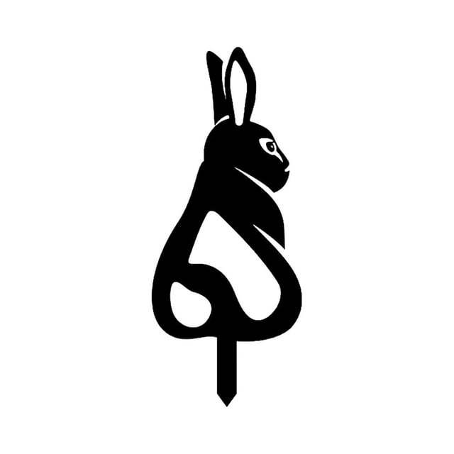 koolsoo 5Pcs Acrylic Rabbit Silhouette Stake Decorative Signs Patio Outdoor Backyard