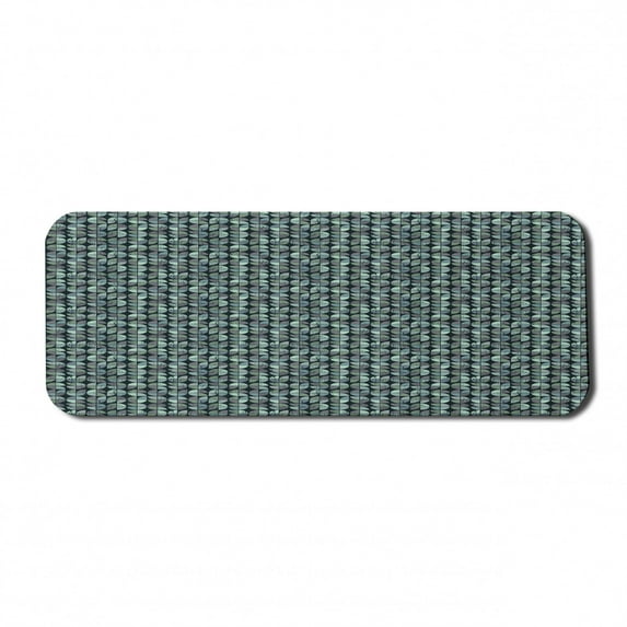 Grunge Computer Mouse Pad, Retro Style Pattern of Circle Formations in Cold Tones Art Print, Rectangle Non-Slip Rubber Mousepad Large, 31" x 12", Charcoal Grey and Multicolor, by Ambesonne