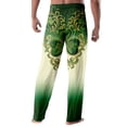 thumbnail image 3 of Domuza St Patricks Day Pajama Pants for Men Shamrock Clover Drawstring Elastic Waist Home Trousers Soft Relaxed Fit Lounge Sleep Pants with Pockets Fluorescent Green L, 3 of 5