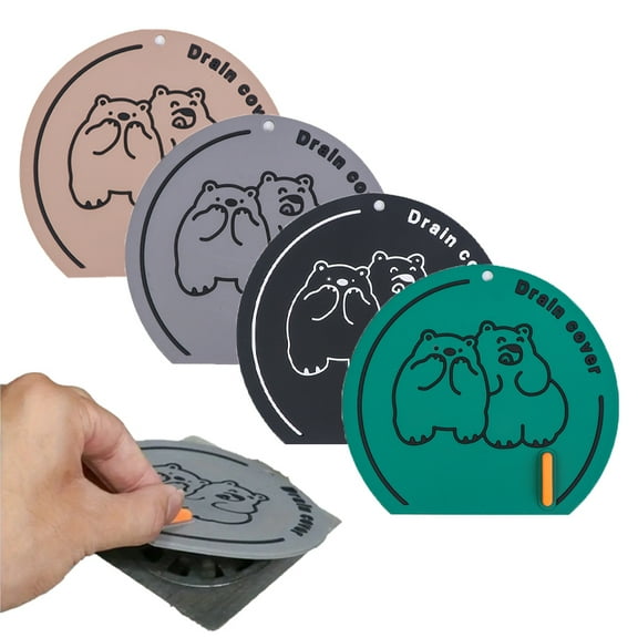 4PCS Silicone Tub Stopper Floor Drain Cover, Sewer Anti-Odor Mat Deodorizing Drain Plugs for Kitchen, Bathroom and Laundry(6*6 inch)