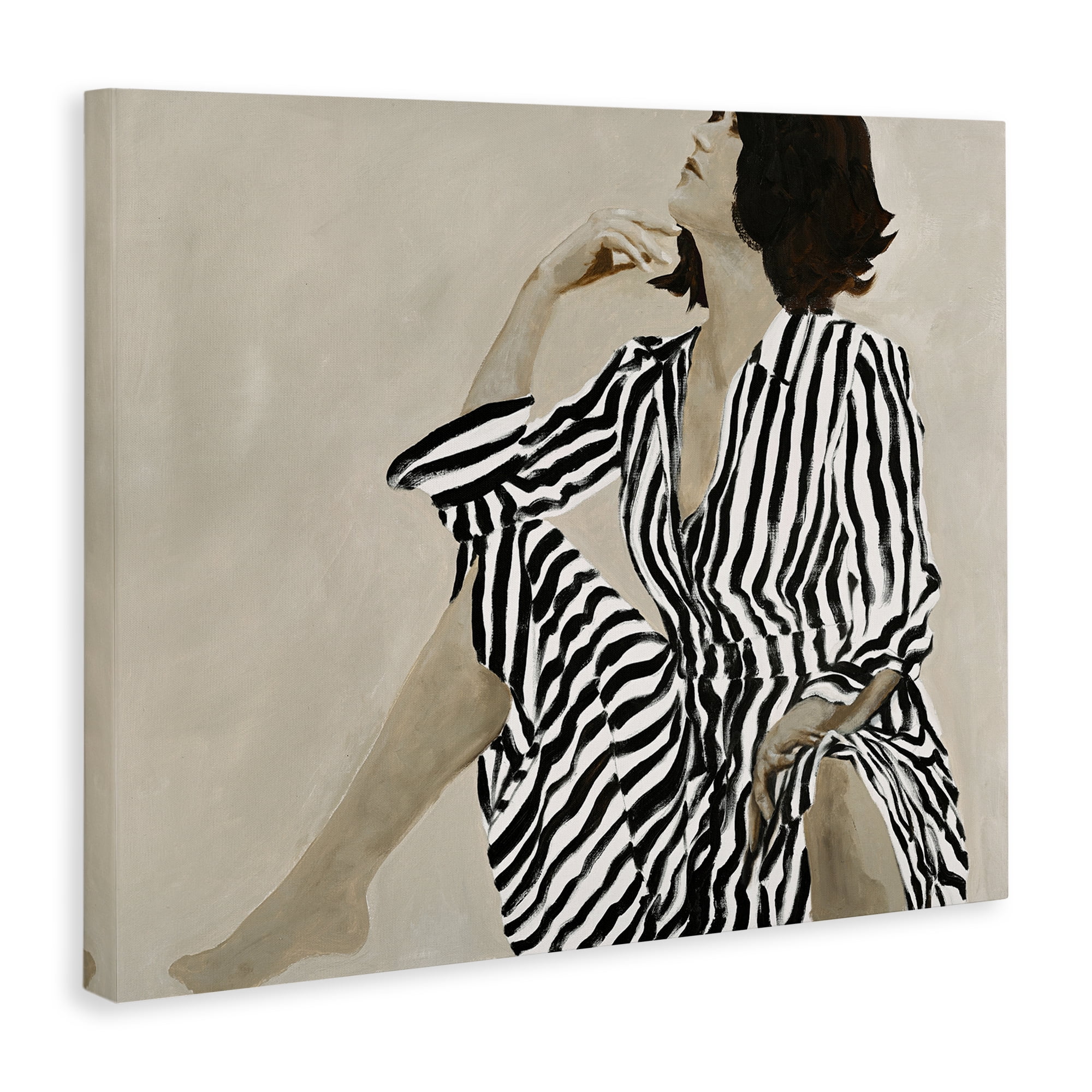 Stupell Industries Stylish Woman in Thought People Painting Wrapped Canvas Art Print Wall Art, 30 x 24