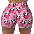 thumbnail image 2 of Picia Panda Heart Valentine Printed Workout Shorts for Women Seamless Scrunch Butt Lifting High Waisted Yoga Gym Booty Running Moisture-wicking Short Pants-, 2 of 9