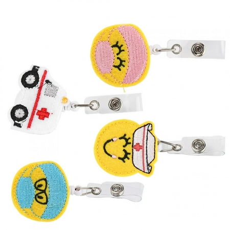 Spptty Easy To Wear Easy To Use Lightweight Badge Clip, Badge Reel, For Office Home Little Bee 1 + Sunflower 1 + Sunflower 2 + Scarf Dog