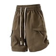 thumbnail image 2 of FNFYFH Mens Baggy Cargo Shorts Quick Dry Athletic Gym Shorts Drawstring Summer Beach Shorts with Pockets, 2 of 5