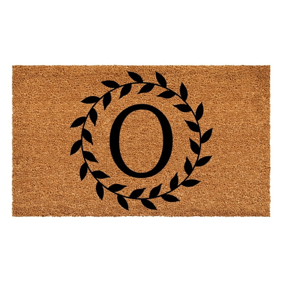 Laurel Wreath Doormat, 17" x 29" (Letter O)