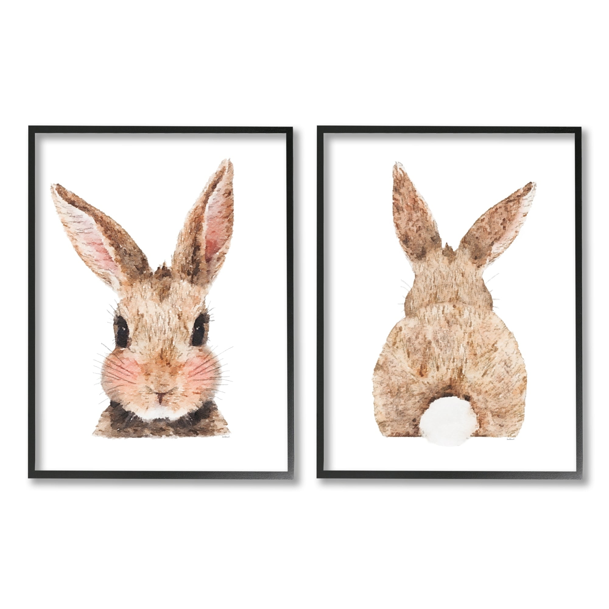Stupell Indtries Cute Bunny with Cotton Tail Back Blhing Rabbit,24 x 30,Design by Amanda Greenwood